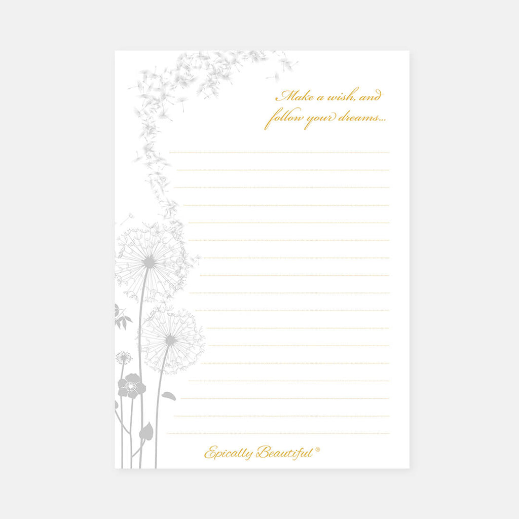 Flying Dandelion Dreams Letter Writing Sets. Full View.