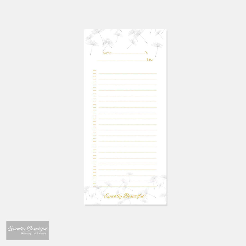 Personalise Your Own To Do List Flying Dandelion Notepad Full View